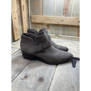 Us7 David Aaron Fall Ankle Boots Booties Taupe Brown Back Zip